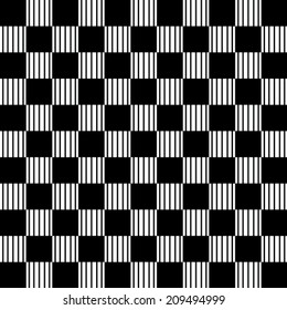 Black and white checkered abstract background.