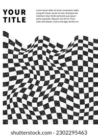 Black and white checkered abstract background. Race background with space for text. Racing flag vector illustration. Flag race background. 