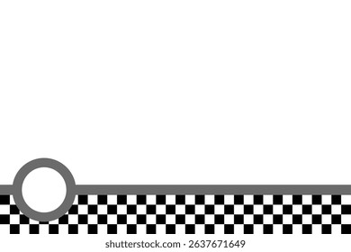 Black and White Checkered Border with Round Element