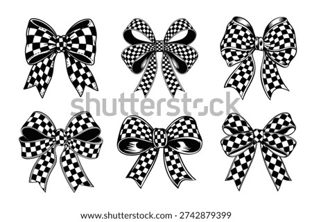 Black And White Checkered Bow Collection