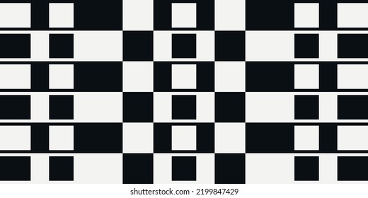Black and white checkered cage decor. Simple pixelated and check pattern for print and interior.