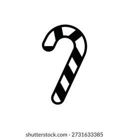 Black and white checkered candy cane flat design vector illustration