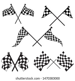 Checkered Flags Set Racing Autosport Design Stock Vector (Royalty Free ...