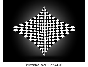 Black and white checkered design.