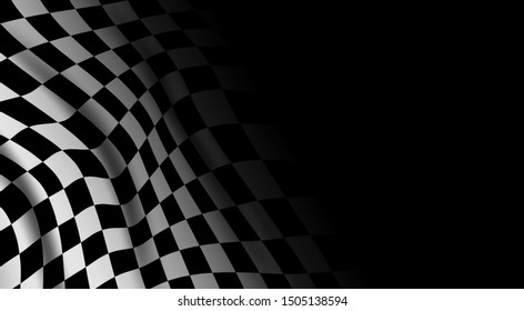 Black and white checkered flag background. sport and race theme, victory flag . vector.  