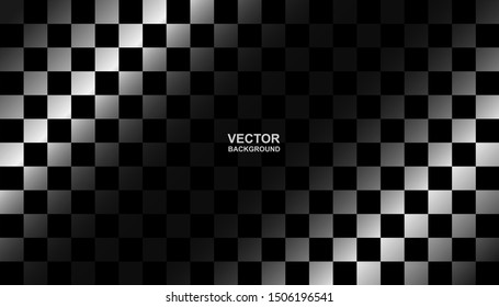 Black and white checkered flag background. sport and race theme, victory flag . vector.  