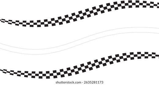 black white Checkered flag frame with copy space