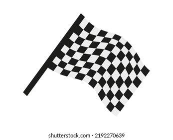 Bandera negra y blanca a cuadros aislados en fondo blanco
