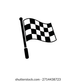 Black and white checkered flag on a pole