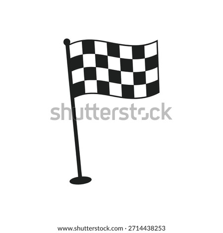 Black and white checkered flag on a pole