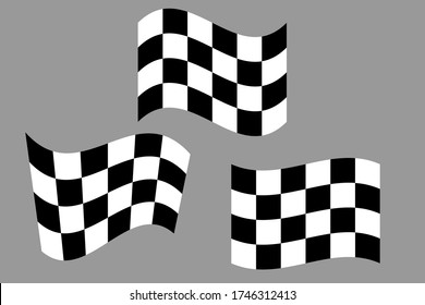 black and white checkered flag vector