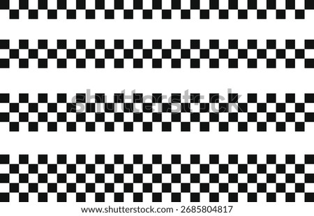 Black and white checkered line seamless pattern. Classic checkered race flag car finish line or start line. White black check seamless pattern