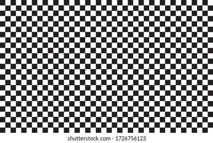 Black and white checkered pattern background. Vector illustration of black and white squares. Checkerboard graphic. Wallpaper consist of repeatable texture. Racing finish flag concept.