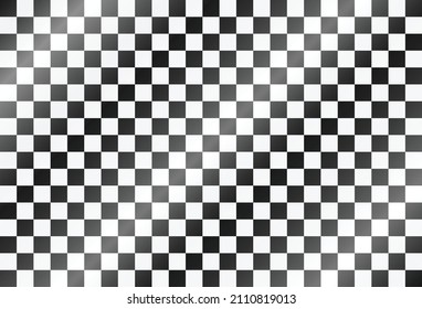 Black and white checkered pattern background. Vector illustration of black and white squares. Checkerboard graphic. Shining wallpaper consist of repeatable texture. Racing finish flag concept.