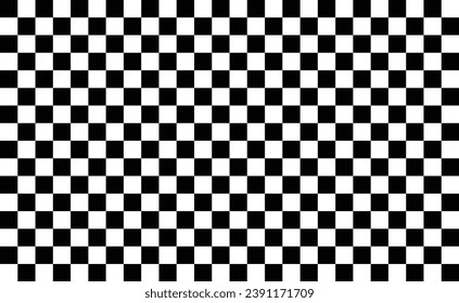 Black and white checkered pattern background. Vector illustration of black and white squares. Checkerboard graphic.