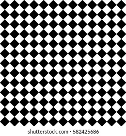 Black and white checkered pattern background.