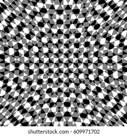 Black and white checkered pattern in center design for abstract background concept