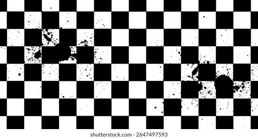 Black and white checkered pattern, Checkerboard seamless pattern