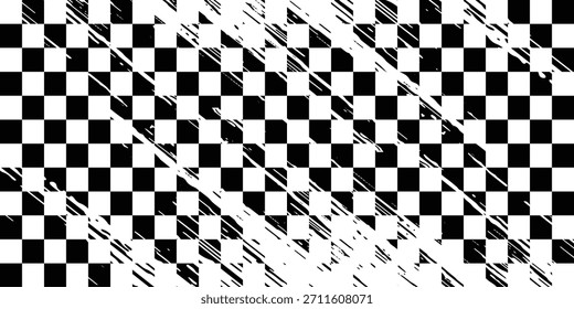 Black and white checkered pattern, Checkerboard seamless pattern