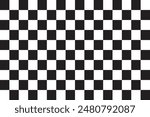 Black and white checkered pattern . Chess pattern . Black and white square background . 
Checkered wallpaper . Vector illustration