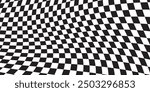 Black and white checkered pattern. Chess pattern. Black and white checkered background. 3D checkered wallpaper. vector illustration