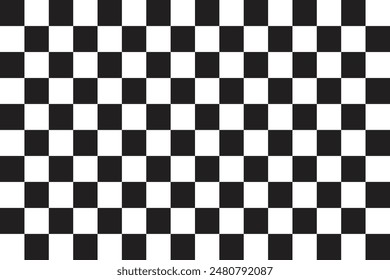 Black and white checkered pattern . Chess pattern . Black and white square background . 
Checkered wallpaper . Vector illustration