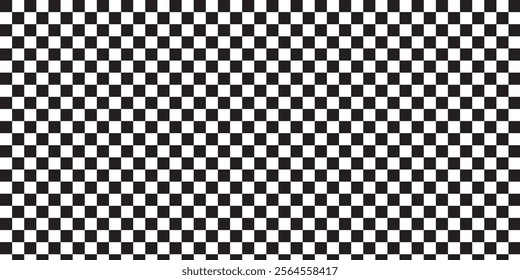 Black and white checkered pattern . Chess pattern . Black and white square background . Checkered wallpaper . Vector illustration