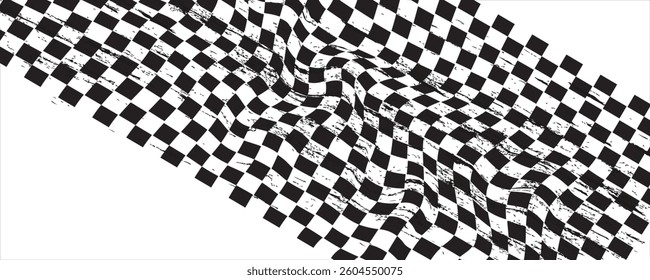 Black and white checkered pattern. Chess pattern. Black and white checkered background. 3D checkered wallpaper. vector illustration