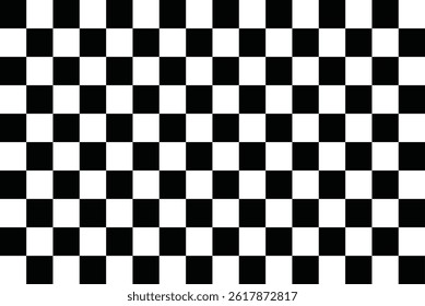 Black and white checkered pattern . Chess pattern . Black and white square background . 
Checkered wallpaper . Vector illustration