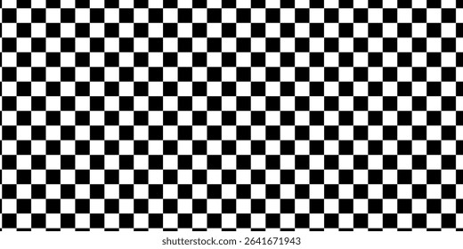 Black and white checkered pattern. Chess pattern. Black and white checkered background. 3D checkered wallpaper. vector illustration