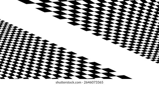 Black and white checkered pattern . Chess pattern . Black and white square background . Checkered wallpaper . Vector illustration