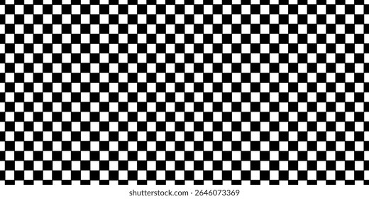Black and white checkered pattern . Chess pattern . Black and white square background . Checkered wallpaper . Vector illustration