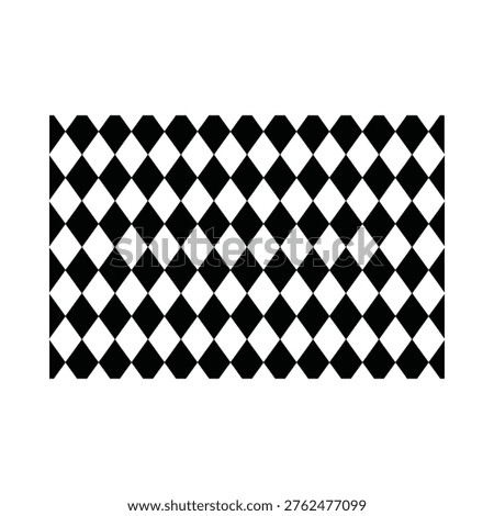 A black and white checkered pattern fills the entire frame creating a repeating geometric design
