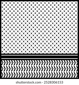 Preto e branco xadrez padrão keffiyeh projeto de lenço palestino