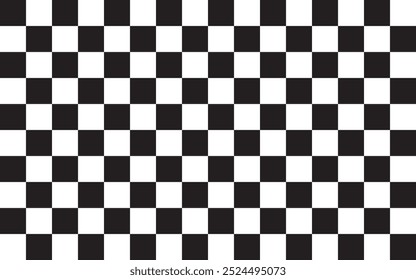 Black and white checkered pattern. Seamless chessboard design. Square background. Vector illustration. Mosaic ornament.