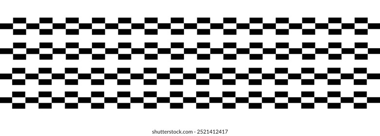 Black and white checkered rectangular frame. Square racing checkerboard pattern. Chessboard geometric pattern. Rally checkerboard pattern. Finish racing. vektor