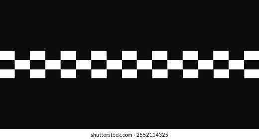 Black and white checkered rectangular frame. Square racing checkerboard pattern. Chessboard geometric pattern. Rally checkerboard pattern. Finish racing frame. Vector illustration on white background
