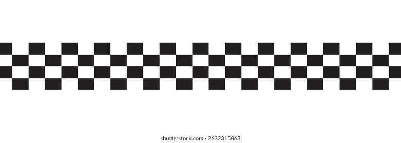 Black and white checkered rectangular frame. Square racing checkerboard pattern. Chessboard geometric pattern. Rally checkerboard pattern. Finish racing frame. Vector illustration on white background