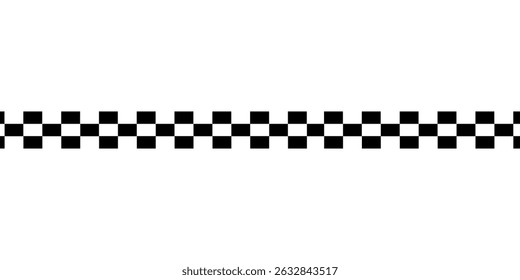 Black and white checkered rectangular frame. Square racing checkerboard pattern. Chessboard geometric pattern. Rally checkerboard pattern. Finish racing frame. Vector illustration on white background