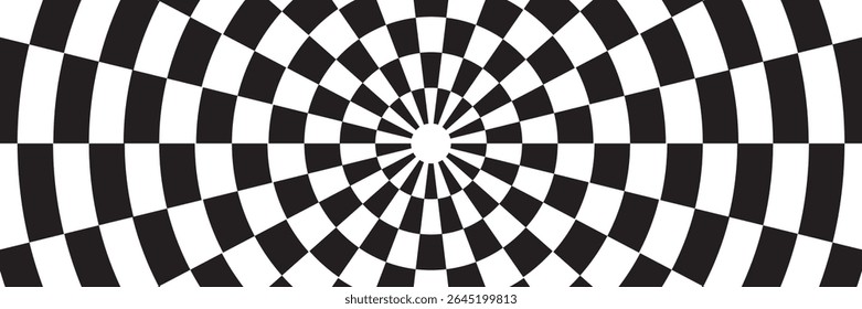 Black and white checkered rectangular frame. Square racing checkerboard pattern. Chessboard geometric pattern. Rally checkerboard pattern. Finish racing frame. Vector illustration on white background