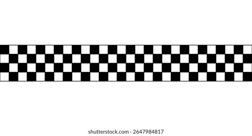 Black and white checkered rectangular frame. Square racing checkerboard pattern. Chessboard geometric pattern. Rally checkerboard pattern. Finish racing frame. Vector illustration on white background