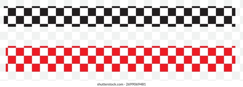 Black and white checkered rectangular frame. Square racing checkerboard pattern. Chessboard geometric pattern. Rally checkerboard pattern. Finish racing frame. Vector illustration on white background