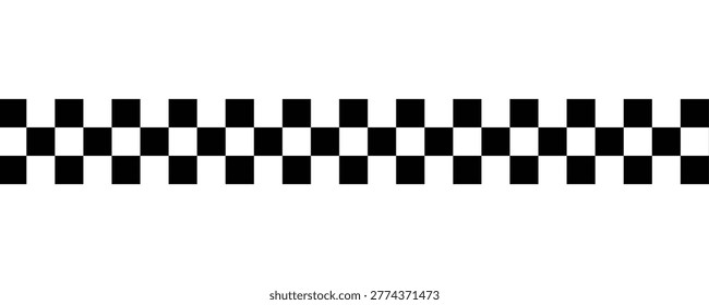 Black and white checkered rectangular frame. Square racing checkerboard pattern. Chessboard geometric pattern. Rally checkerboard pattern. Finish racing frame. Vector illustration on white background