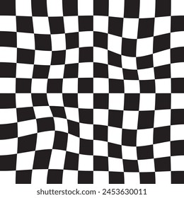 Black and white checkered seamless pattern background.