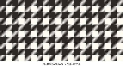 Brown Gingham nahtloses Muster. Kassenförmige Tapete, Mosaikhintergrund, weiche Stofftextur für Textilien, Picknick-Tischdecke, Kleidung, Hemd, kariertes Design, Einwickelpapier.