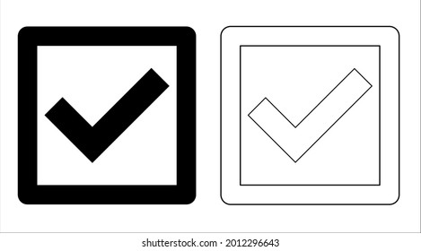 Black and white checklist icons with white background 