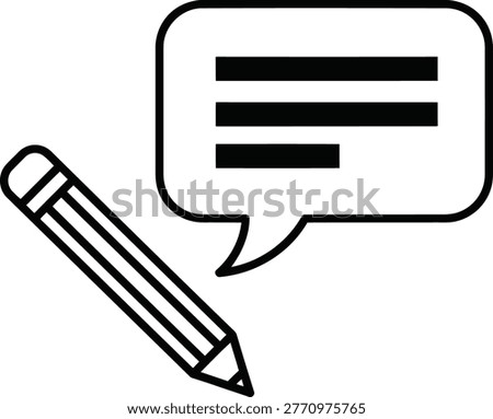 Black and white of a checkmark inside a speech bubble confirmation