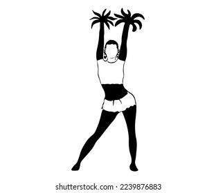 black and white cheerleader girl logo