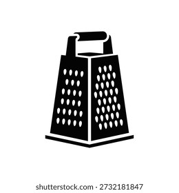 Black and white cheese grater kitchen tool flat design vector illustration