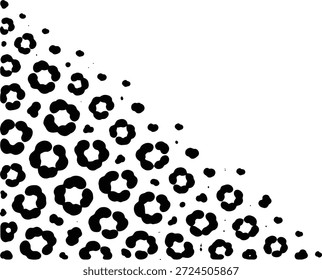 Vector de guepardo blanco y negro con líneas onduladas de semitono manchado